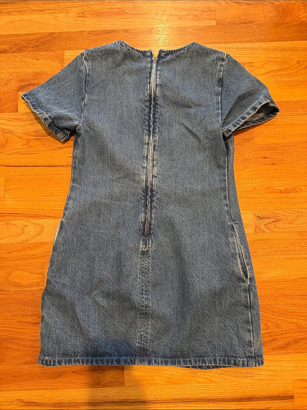 Abercrombie & Fitch Washed Denim Mini Dress - Blue - Picture 3 of 3